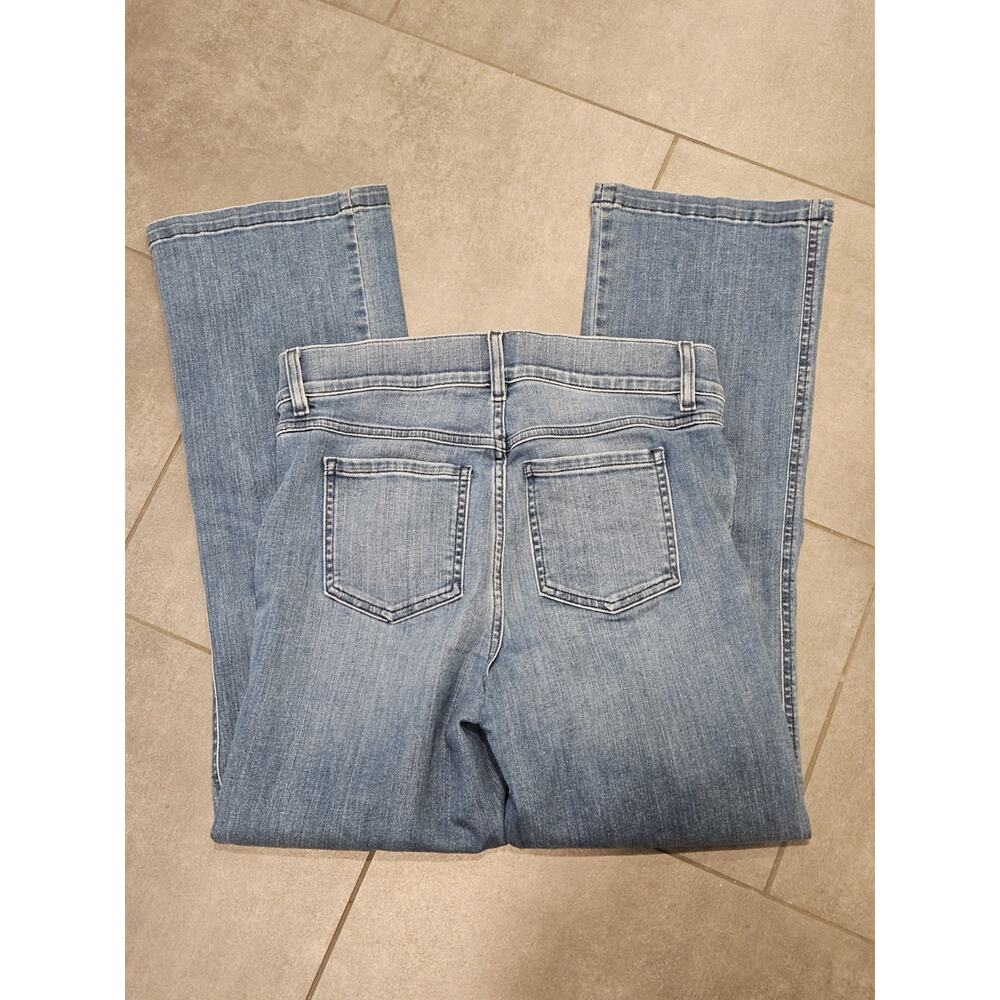 Spanx Flare Jeans Womens Sz Medium Tall Blue Denim Cotton Stretch Mid Rise 30x29 - Picture 3 of 9